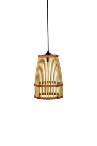 Rustik Bambu Serisi Lavinia Ahşap Sarkıt Avize Ahşap