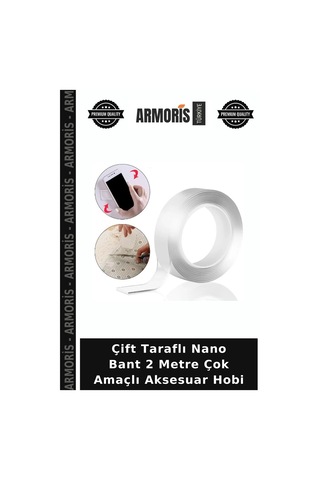 Çift Taraflı Nano Bant 2 Metre Çok Amaçlı Aksesuar Hobi