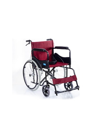 Comfort Plus DM809 Kumaş Standart Refakatçi Frenli Tekerlekli Sandalye Bordo