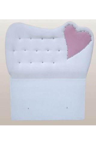 Başlık Dk Tek Kişilik 90'lık Kalplı Model Tay Tüyü Beyaz Kumaş El Yapım