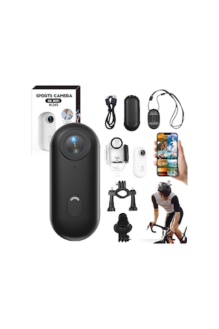 Vivopack Mini 4k Wıfı Aksiyon Kamerası Giyilebilir Video Kaydedici Sd Kart Dahil Siyah