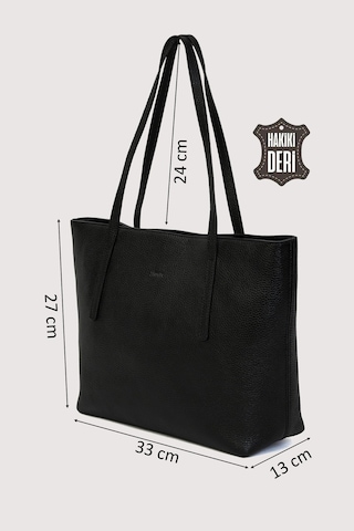 Hakiki Deri Kadın Omuz Çantası Siyah Smr6425 Siyah
