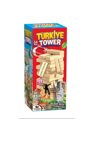 Türkiye Tower Genel Kültür Denge Oyunu 54 Parça Cezalı Jenga