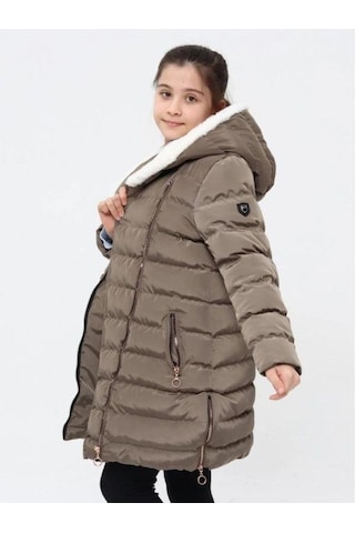 Benitto Kız Çocuk Kruvaze Fermuarlı Cepli Mont-14759 Haki