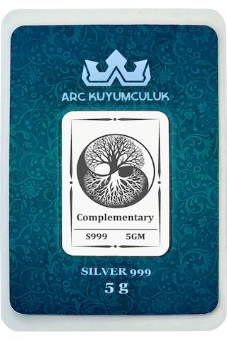 Yin Yang Ve Ağaç Temalı 999 Ayar Gümüş İle Tasarlanmış Hediyeye Özel 5 Gram Gümüş Külçesi-780