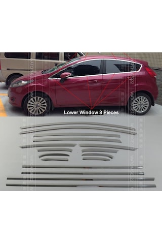 Ford Fiesta Cam Çerçevesi Kenar Çıtası Krom Tamtur 2009+