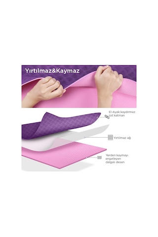 Gymo Hizalamalı 6Mm Tpe Yoga Matı Pilates Minderi Açık Yeşil
