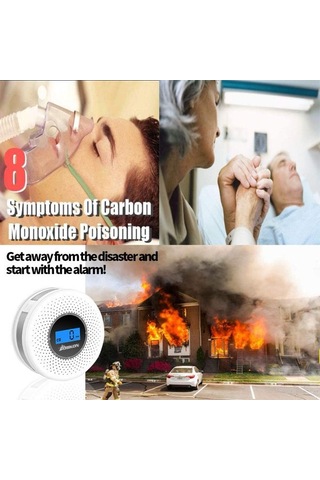 Springsun Kombine Sigara Ve Karbon Monoksit Alarmı - Elektrokimyasal Sensörlü, Yüksek Hassasiyetli, 85db Yüksek Sesli Ev & Ofis Güvenlik Alarmı