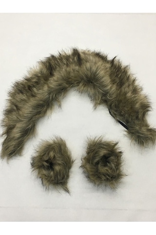 Kürk Yaka / Yaka Kürkü Kollu Takım Vizon Vizon