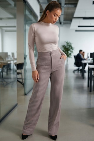 Armonika Kadın Bej Bol Paça Kumaş Pantolon Arm-26k001053