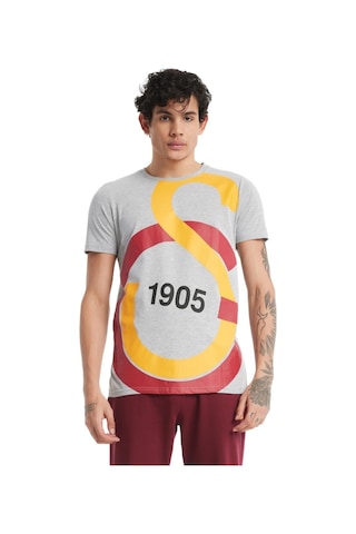 Galatasaray Lisanslı Büyük Logolu Gri T-shirt Ve 1905 Yazılı Atkı Gri