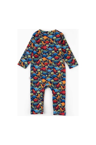 Boumini Bebek Uzun Kollu Çıtçıtlı Tulum Dinazor Desenli-renkli Çok Renkli