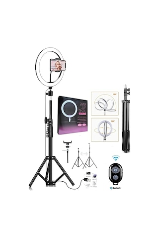 Ecuy Bluetooth Kumandalı 10 Inç Ring Light Youtuber Selfie Tiktok