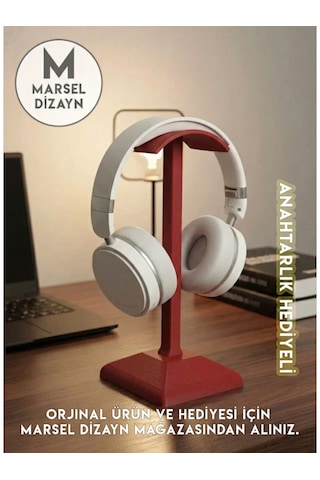 Dekoratif Gamer Kulaklık Standı - Kulaklık Tutucu- Ateş Kırmızısı - 24 Cm - Kış Temalı Anahtarlık