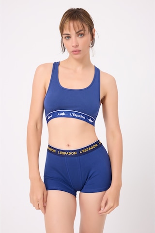 Athleshorts Yüksek Bel Kadın Kısa Şort-3294 Mavi
