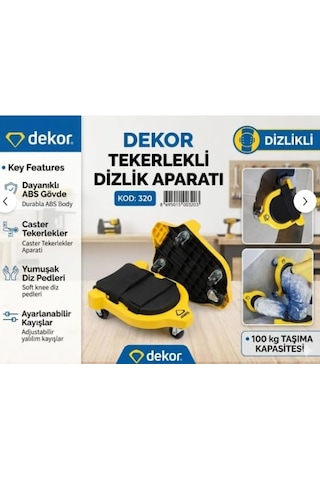 Dekor Tekerlekli Dizlik Aparatı, Gövde, Yumuşak Diz Pedleri, Ayarlanabilir Kayışlar, 100 Kg Taşıma Kapasitesi
