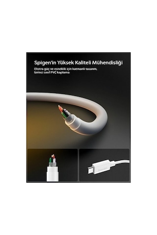Spigen Usb-c To Usb-c 1 Metre Kablo 60w Güç / Pps 2.0 Super Hızlı Şarj / 480 Mbps Data Aktarım Hızı