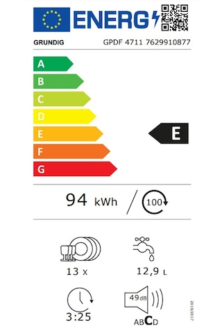 Grundig GPDF 4711 4 Programlı 13 Kişilik Bulaşık Makinesi