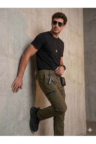 Erkek Haki Outdoor Pantolon