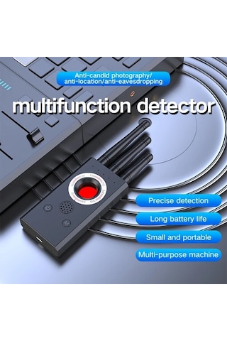 Honeybeeshop Siyah Çok Fonksiyonlu Gizlilik Dedektörü Kızılötesi Algılayıcı Sinyal Probu Bulaşık Bulma Usb Şarjlı Taşınabilir Güvenlik Tarama Cihazı