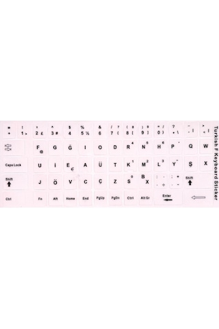 Aghbilgisayar F Klavye Stiker Türkçe Klavye Yapışkan Harf Turkish F Keyboard