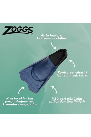 Zoggs Eco Short Blade Fins Unisex Palet Mavi
