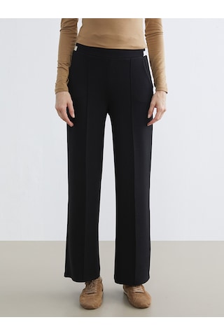 Lcw Everyday Siyah Standart Fit Geniş Paça Kadın Pantolon