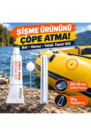 Argeus Şişme Bot Havuz Ve Yatak Tamir Kiti 20x10 Cm Yama 10 G Yapıştırıcı
