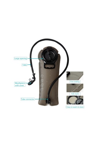 Teltree Tpu Yiyecek Seviyesi Materyal İçme Torbası, 2l Büyük Kapasite, Dağcılık Bisiklet İçin Sızıntısız Kahverengi Su Torbası S Boy Kahve