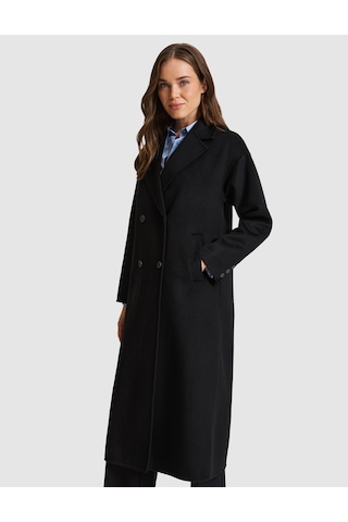 Pierre Cardin Siyah Yün Karışımlı Kaşe Kaban 50333158-vr046
