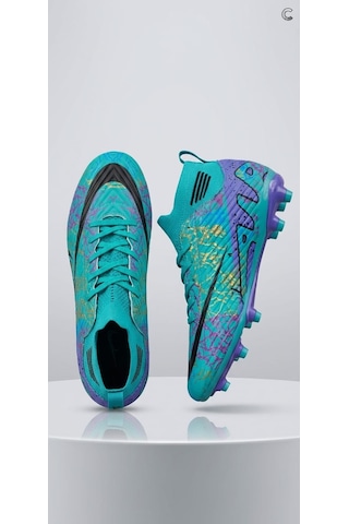 Papucumun Dünyası 565 Model Dişli Krampon Çim Saha Ve Halı Saha İçin Turkuaz - Mor