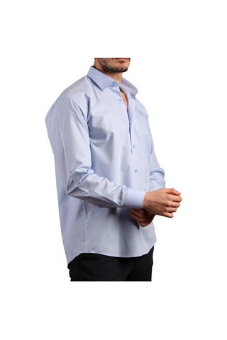 Mavi Büyük Beden Rahat Kesim Cepli Uzun Kol Regular Fit Erkek Gömlek - 150-5 001