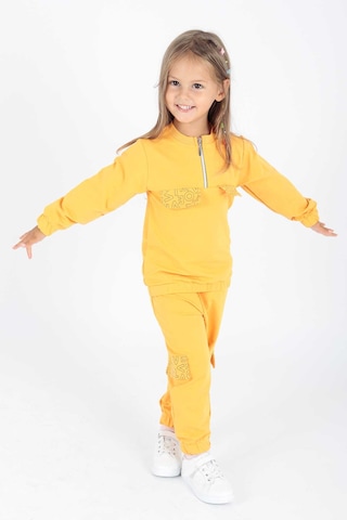 Ahengim Kız Çocuk Cepleri Baskılı Eşofman Takımı Ak2232 HARDAL