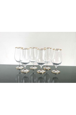 Plt Design Lav Kristal Gerçek Yaldızlı 6 Kokteyl-meşrubat Bardağı-su Bardağı Gst173f