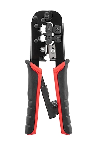 Gajeena Multifonksiyon Telsiz Pres Aleti: Kablolama, Kablop Kırma Ve Kesme - 8p/6p Ağ Ve Telefon Kabloları İçin - 7sq-568 Siyah+kırmızı