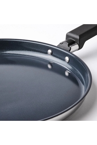 Ikea Mıddagsmat Krep-pankek Tavası 24 Cm Krom - Siyah 1 Parça Gümüş - Siyah