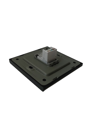 MERALLI INOX RJ45 data prizi, hakiki fırçalanmış paslanmaz çelik, çerçevesiz 86×86 Modüler kasa dahil