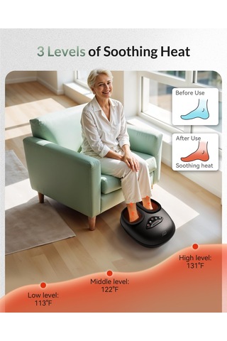 Snailax Shiatsu Ayak Masajı Plantar Fasiit İçin Derin Yoğurma Sıkıştırma Titreşim Hediye Erkekler Kadınlar İçin Uyar Boyutu 14"