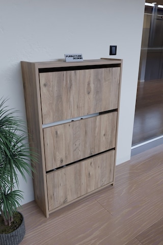 Düşer Kapak Duvara Monte Kayar 3 Raflı Ayakkabılık - Atlantik Çam Diğer