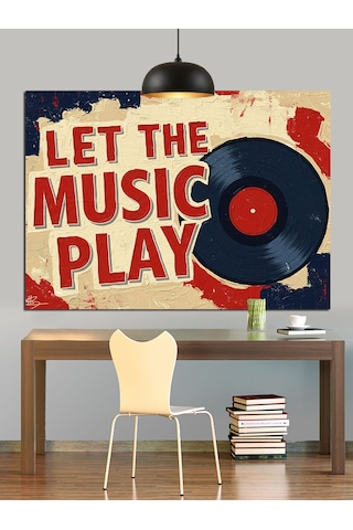 Müzik Çalsın Plak Kaydı Dekoratif Kanvas - Mdf Ahşap Tablo