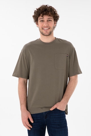 U.S. Polo Assn. Erkek Comfort Fit Bisiklet Yaka Vizon Tişört 50305990-VR052