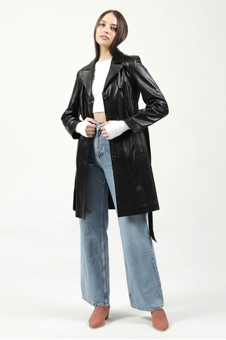 Dericlub Neri Gerçek Deri Kadın Kaban Siyah