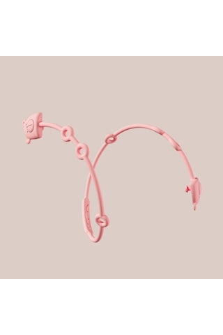 Sones Ayı Silikon Emzik Zinciri Bebek Diş Kaşıyıcı Oyuncak Düşme Önleyici Halat Emzik Klipsi Pembe