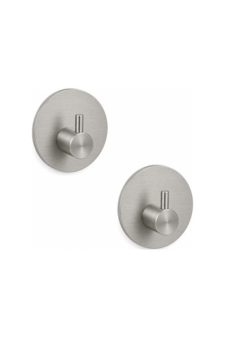 2li Set Oval Tekli Modern Banyo Askılık 45 Mm Paslanmaz Çelik Delmeden Yapışkan Montaj Inox