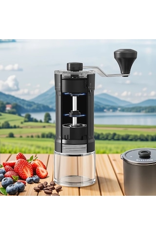 Boatshop1 Kmdj-hc Manuel Kahve Değirmeni Seramik Öğütücü Ve Cam Kavanoz İle Kamp Ev Kullanımı İçin El Değirmeni