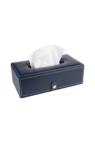 2k Suni Deri Peçetelik Mendil Kutusu 13 24 6 Cm. Lacivert Lacivert