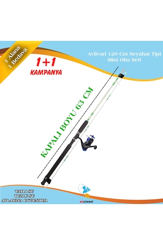 Avlivari 120 Cm Seyahat Tipi Mini Olta Seti 1+1 Kampanyalı-9461
