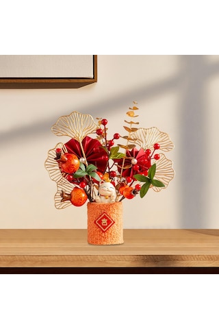 Suntek Yapay Bonsai Çiçekler Otel Tatil Ofisi Çin Stil-c-24x20x28cm