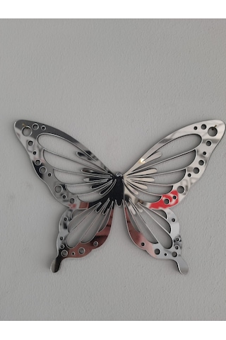 Kelebekler Üçlü Gold, Gümüş Ve Rose Aynalı Pleksi Dekoratif Tablo