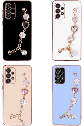 Samsung Uyumlu Galaxy A72 Kılıf El Tutamaçlı Kamera Korumalı Zore Taka Silikon Kapak Pembe